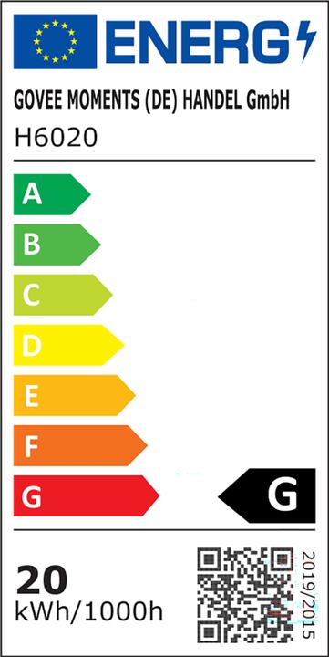 Energielabel Govee Tafellamp 2 Pro (600 lm)