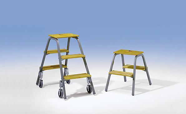 Immagine prodotto Munk Gradino in acciaio tubolare con gradini in legno (Ponteggio, 82 cm)