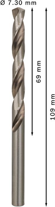 Produktbild Bosch Professional Zubehör PRO Metal HSS-G Spiralbohrer, 7,3 x 69 x 109 mm (7.3 mm)