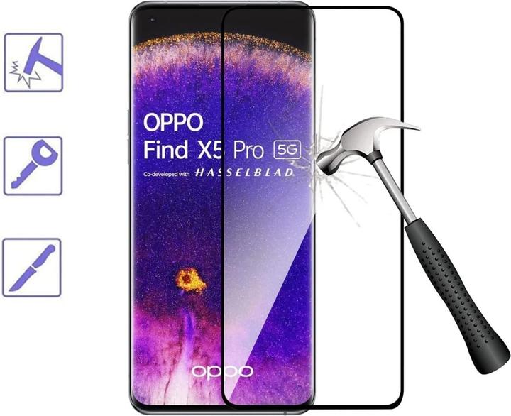Actual product image Screenguard Oppo Find X5 Pro Full Screen Protective Glass Film 2.5D 9H (1 pcs., Oppo Find X5 Pro)