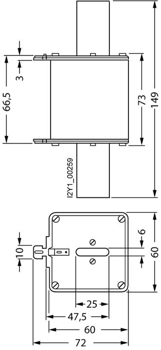 Productafbeelding Siemens SITOR zekeringslink mescontacten NH2 A gR Un AC 69 (500 A)