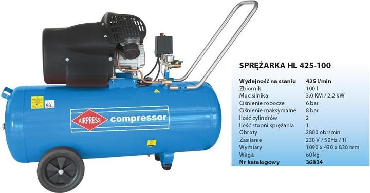 Immagine prodotto Airpress HL 425-100V (8 bar, 100 l)