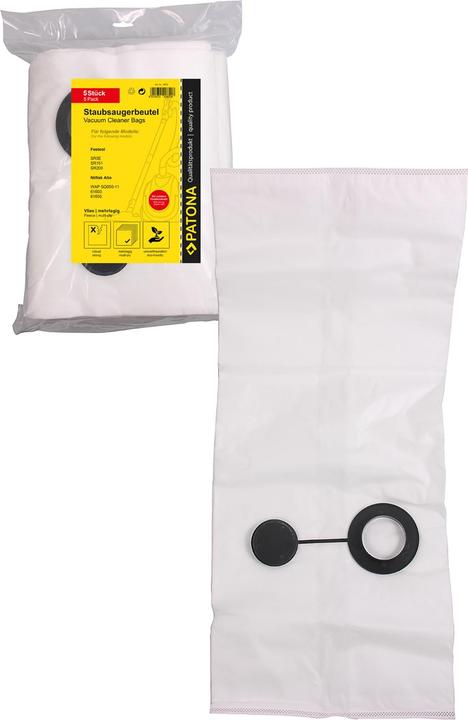 Actual product image Patona 5 hoover bags multi-layer fleece f. Festool SR5E SR151 SR200 SR201 SR203 Nilfisk Alto 6160 (5 x)