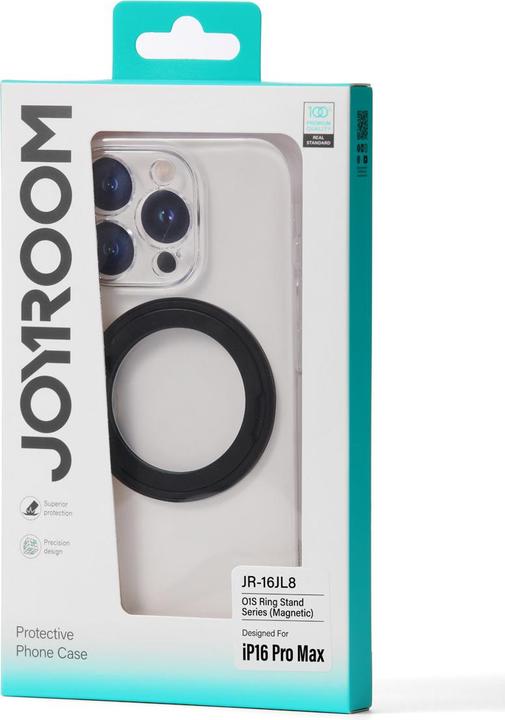 Produktbild Joyroom JR-16JL6 Ultra-Thin Magnetic Phone Case with 360° Rotatable Ring Stand for iP 16 Pro - Black (Apple iPhone 16 Pro)