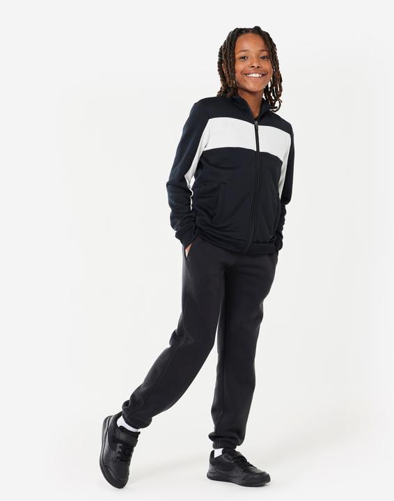 Actual product image Decathlon Training jacket tracksuit kids - black/white (176)
