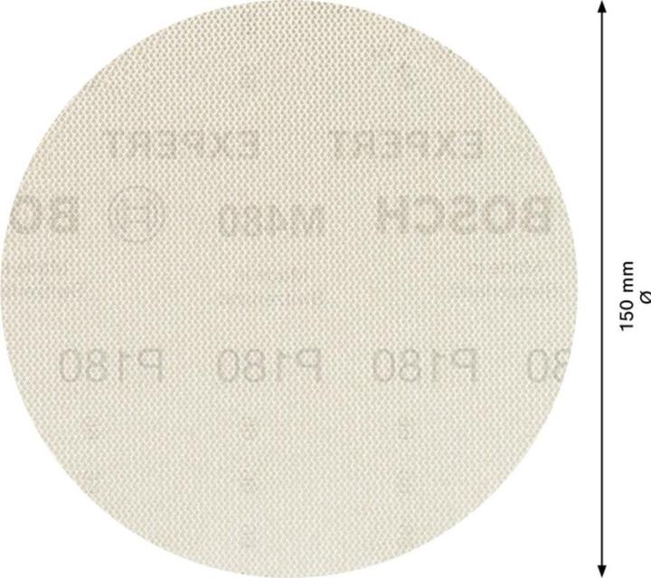 Actual product image Bosch Professional Zubehör EXPERT M480 Sanding net for random orbital sander, 150 mm, G 180, 50 pieces (180)