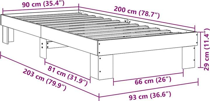 Produktbild vidaXL Bettgestell (90 x 200 cm)
