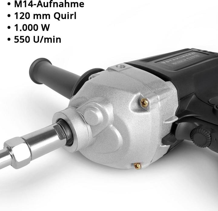 Actual product image Stahlwerk mortar stirrer 1,000 W stirrer 550 rpm additional whisk clockwise/anticlockwise speed control
