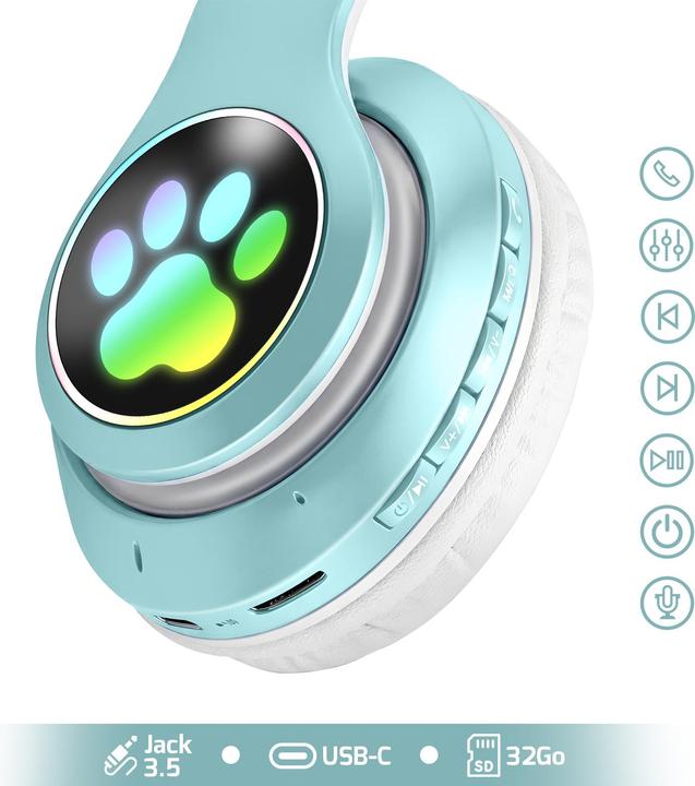 Produktbild Avizar Bluetooth Kinderkopfhörer Katzenohren