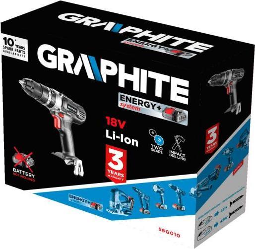 Actual product image Graphite Cordless drill / driver 58G010, 18V, without battery and charger (Rechargeable battery operated)