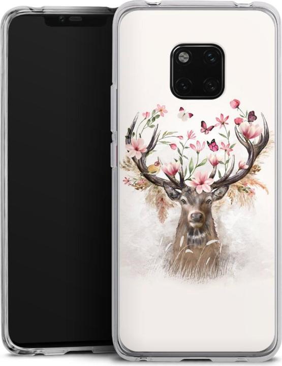Produktbild DeinDesign Silikon Hülle für Huawei Mate 20 Pro Handyhülle Case Smartphone Schutzhülle Blumen Hirsch Tiere (Huawei Mate 20 Pro)