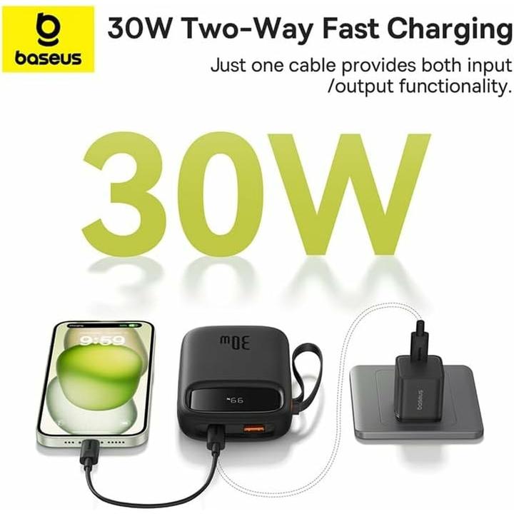 Produktbild Baseus Powerbank QPow 2 10000mAh 30W 2xUSB-C (black) (10000 mAh, 30 W, 37 Wh)