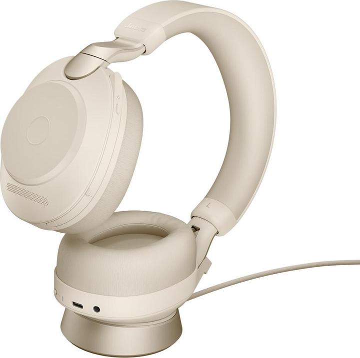 Actual product image Jabra Evolve2 85 Kopfhörer Verkabelt & Kabellos Kopfband Büro/Callcenter USB Typ-A Bluetooth Beige (Cable, Wireless, USB-A)