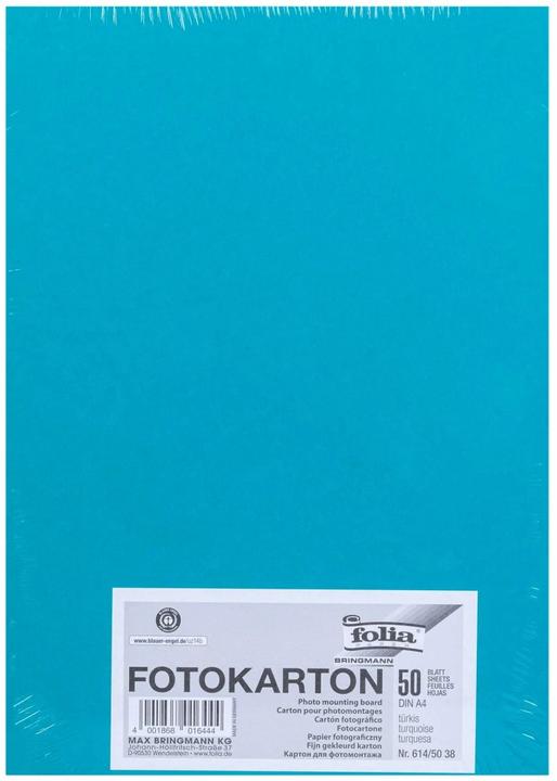 Produktbild Folia Fotokarton A4, Türkis, 50 Stück (300 g/m², 1x)