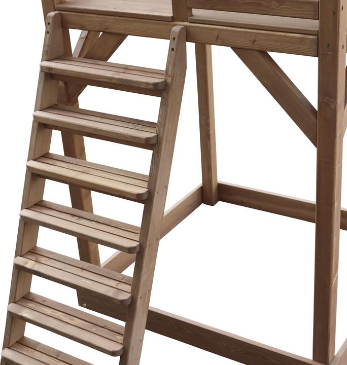 Produktbild Axi Beach Tower Spielturm mit Doppelschaukel braun - weisse Rutsche