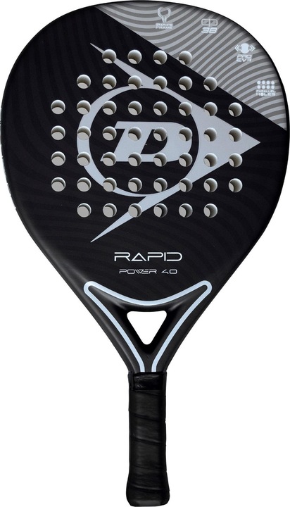 Dunlop Racchetta da padel RAPID POWER 4.0 365g Hybrid Pro-EVA per principianti nero/marrone