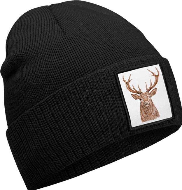 Image du produit Polypins Mütze Hirsch schwarz (Taille unique)