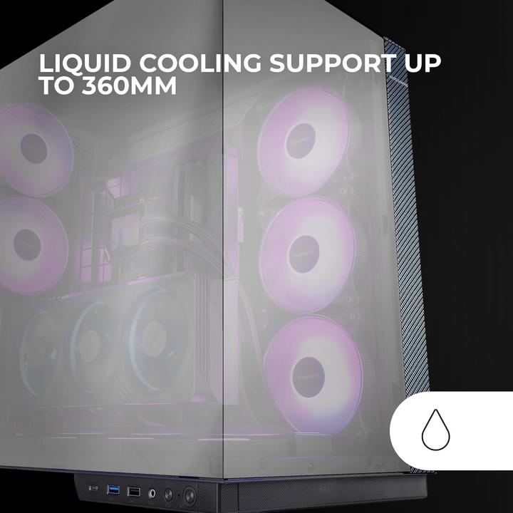 Immagine prodotto Mars Gaming Boitier Moyen Tour Atx Mc-3gf Pro RGB Avec Panneaux Vitrés (Noir) (ATX, mATX, Mini-ITX)