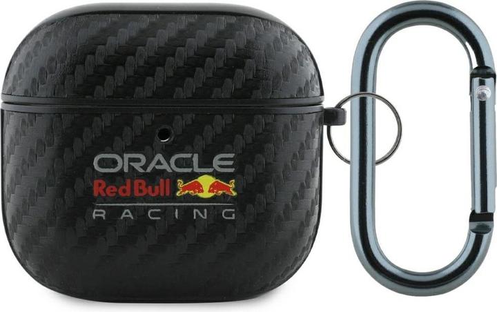 Red Bull Etui PU Carbon Logo pour AirPods 4 (Couvercle de l'étui de chargement)