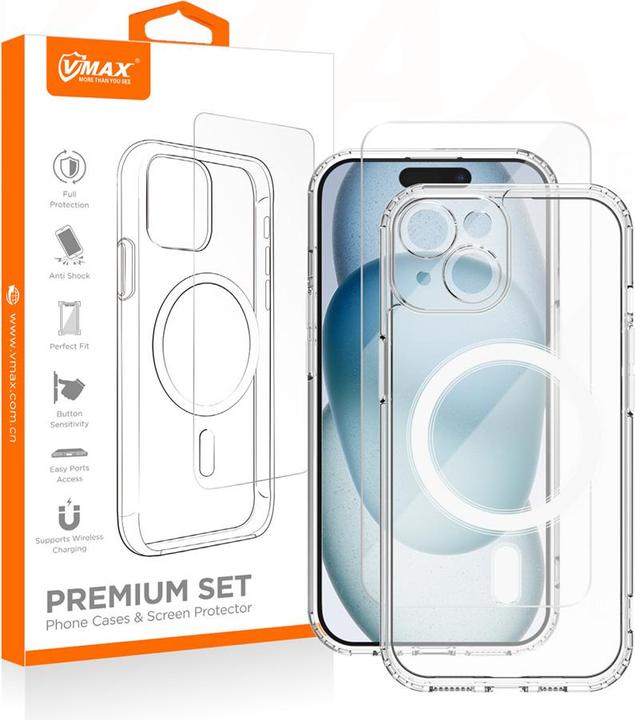 Actual product image Vmax set case + glass 2,5D premium for iPhone 16 Plus 6,7" (Apple iPhone 16 Plus)