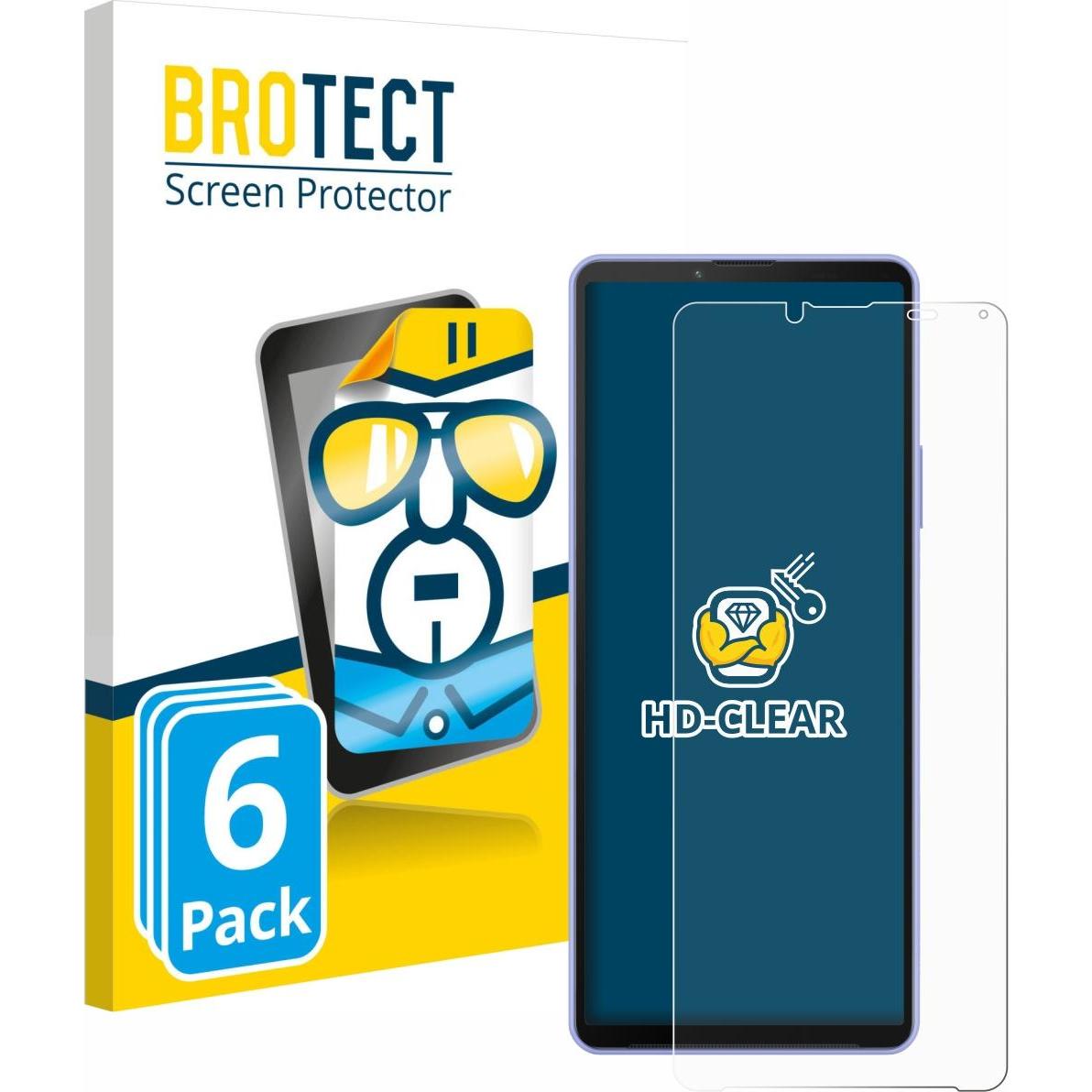 BROTECT Pellicola Trasparente (6 pz., Sony Xperia 10 IV), Pellicola protettiva smartphone, Trasparente