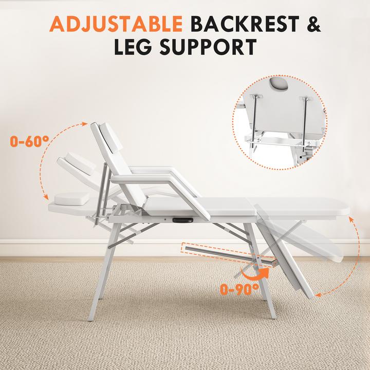 Produktbild Homcom Massagetisch Kunstleder, Stahl Weiss