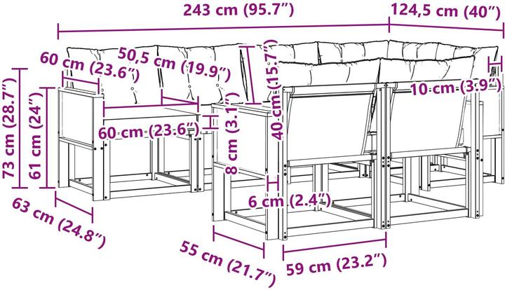 Produktbild vidaXL Outdoor-Sofa
