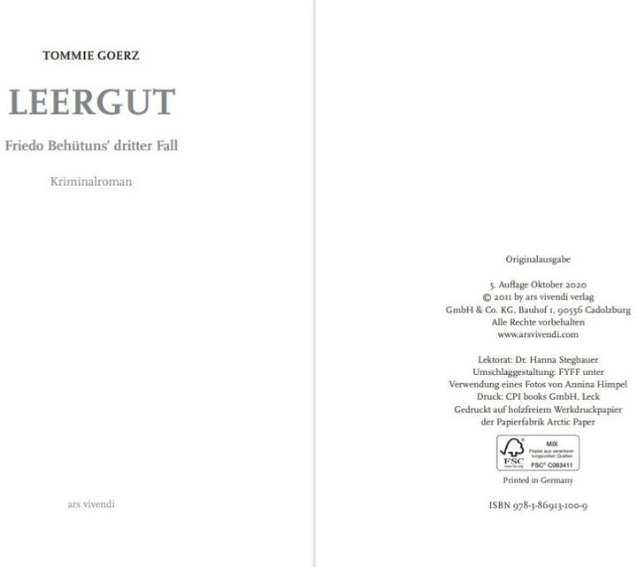 Produktbild Leergut (Deutsch, Tommie Goerz, 2011)