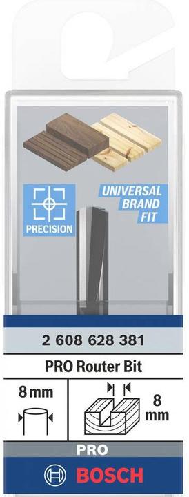 Produktbild Bosch Professional Zubehör Nutfräser, 8 mm, D1 8 mm, L 19,6 mm, G 51 mm. Für Handfräsen