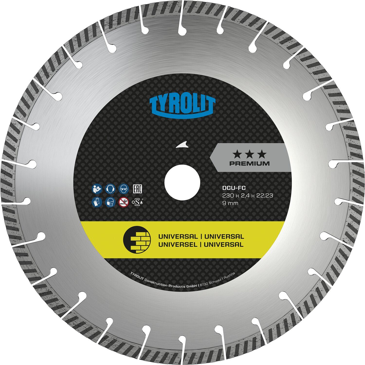 Tyrolit, Sägeblatt, Trockenschnittsägeblatt DCU-FC 230x2,4x22,23mm trocken allgemeine Baumaterialien