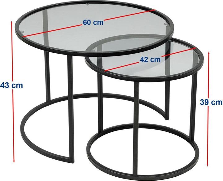 Image du produit Homitis Belarus Triple Coffee Table Set (60 x 60 x 43 cm)
