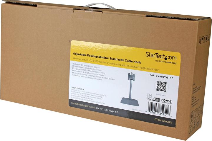 Actual product image StarTech Monitor Stand W/ Cable Hook (Table, 30")