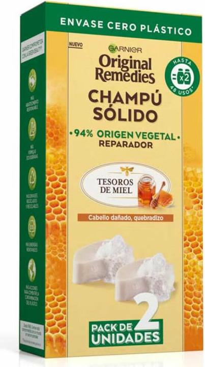 Garnier ORIGINAL REMEDIES champú sólido tesoros de miel 2 x 60 gr (Shampoing solide)