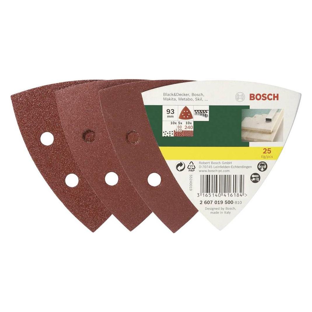 50 Dischi Abrasivi Triangolari Per Levigatrice A Delta - 93 X 93 X 93 Mm, Grana 240, Con 6 Fori E Fissaggio A Velcro, Per Levigatura Fine Di Angoli E Bordi