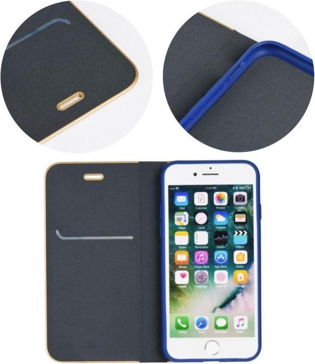 Produktbild Partner Telecom Book case OEM LUNA Book Gold for iPhone 7 / 8 / SE 2020 / SE 2022 navy blue (Apple iPhone 7, Apple iPhone SE (2nd Gen), Apple iPhone SE (3rd Gen))