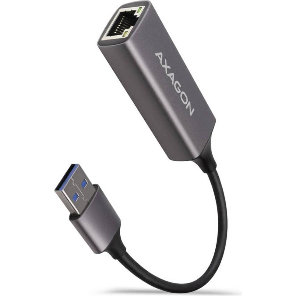 Axagon ADE-TR Gigabit Ethernet 10/100/1000 Adapter - USB 3.1 Typ A, Titangrau (USB 3.1, RJ45 (1x)), Netzwerkadapter, Gra...