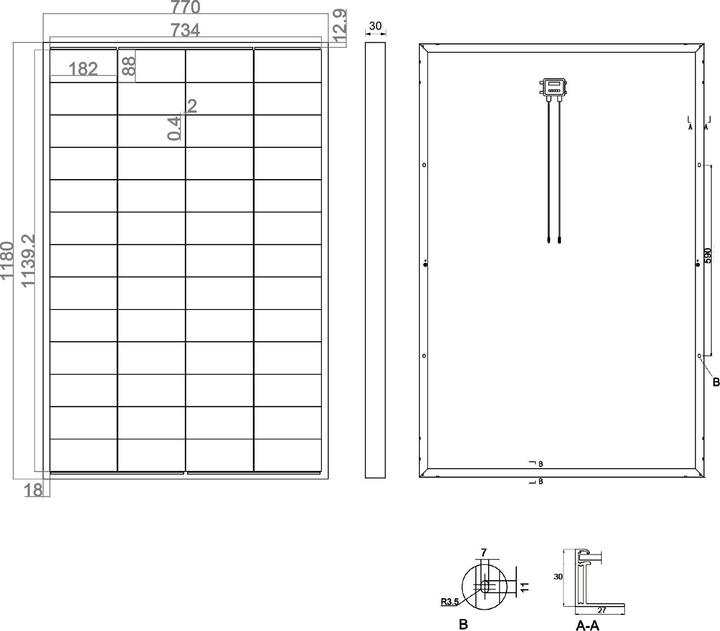 Actual product image Enjoy solar Monokristallines Solarmodul mit HPBC Technologie 200W/36V (200 W, 9.89 kg)