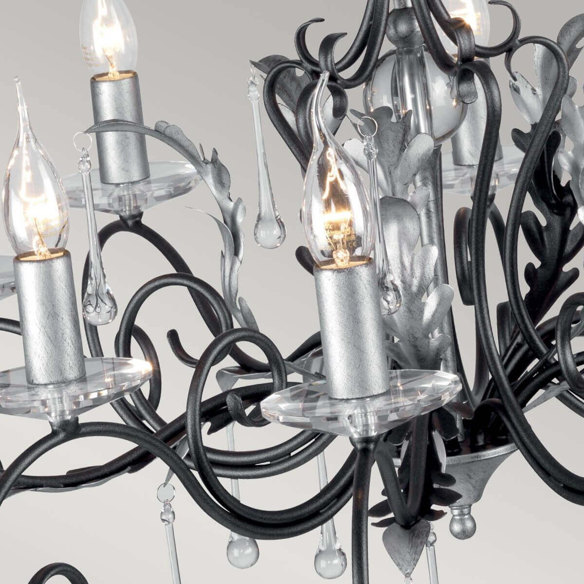 Thumbnail - Elstead Lighting, Kronleuchter, Amarilli Kronleuchter E14 10-fach Schwarz-Silber, Made in UK (90 cm)