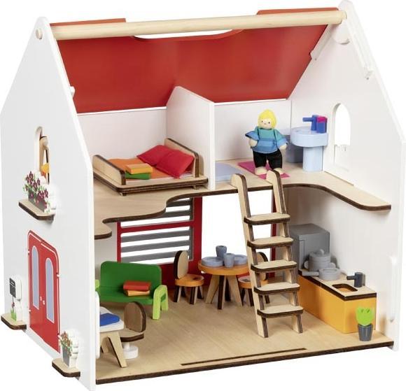 Actual product image Goki Tragbares Puppenhaus Eco House mit Zubehör