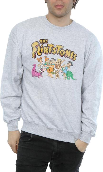 Actual product image The Flintstones Mens Group Distressed Sweatshirt (S)