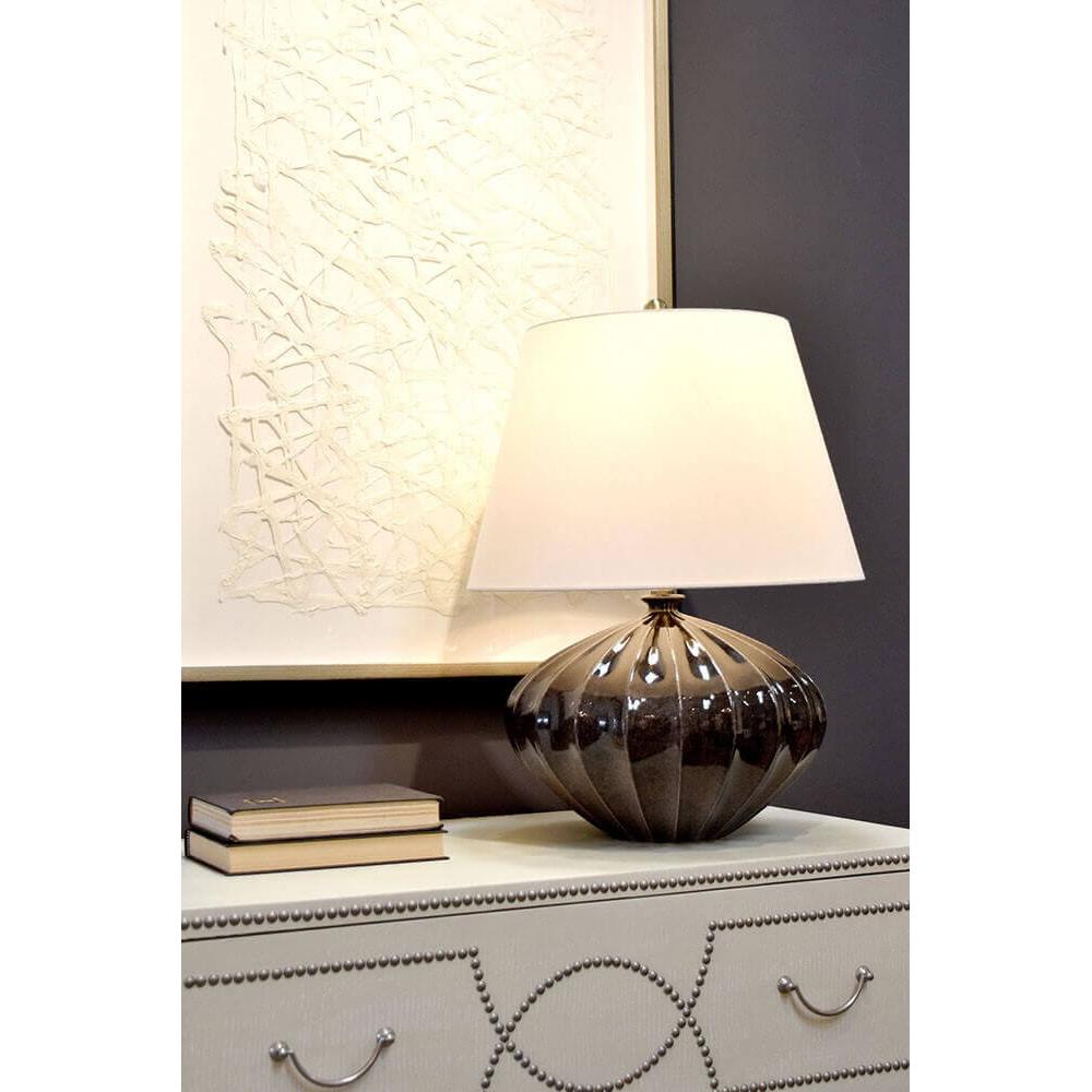Thumbnail - Elstead Lighting, Tischlampe, Rib Pumpkin Tischleuchte E27 Braun und Schwarz Creme, Made in UK (E27)