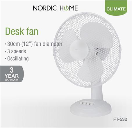 Produktbild Deltaco FT-532 household fan White