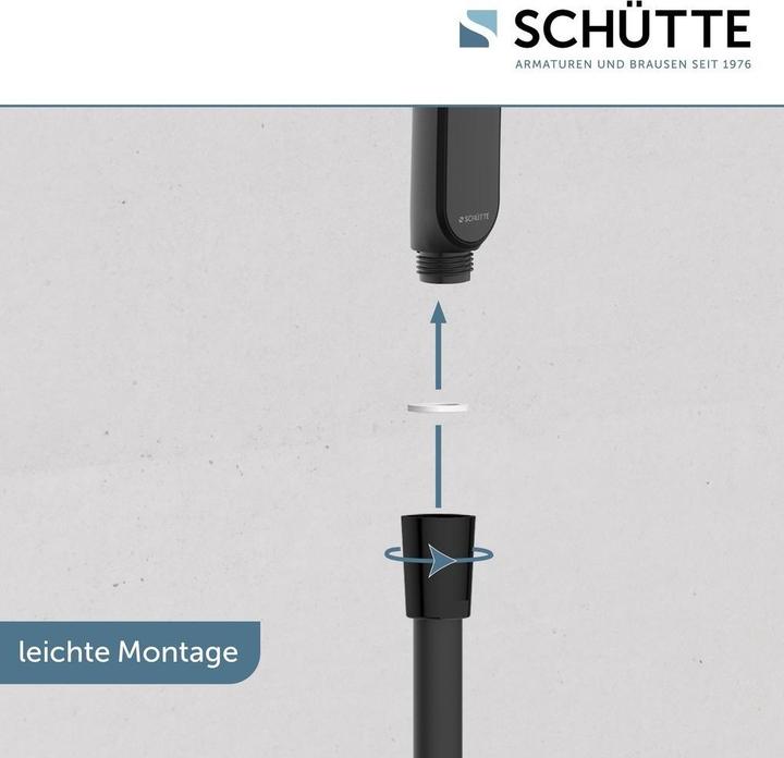 Actual product image Schütte Shower bar set bathroom KARIBIK bar shower set black matt oval Including hand shower 64206 (3 Beam types, 16 l/min)