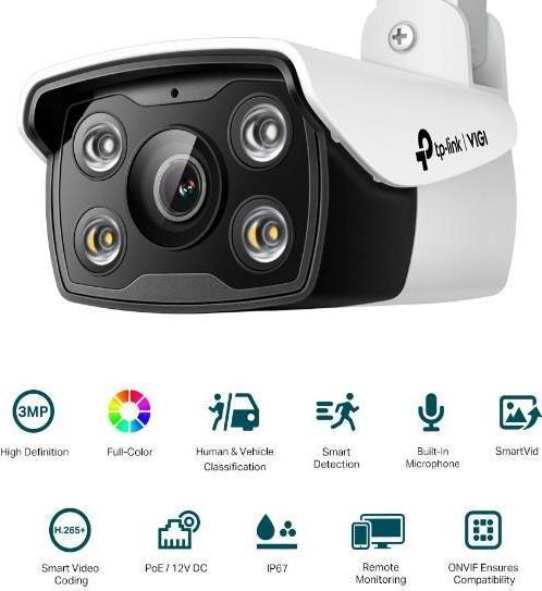 Produktbild TP-Link NET CAMERA BULLET H.264 3MP/VIGI C330(2.8MM) (2304 x 1296 Pixels)