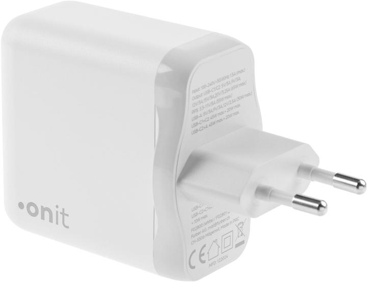 Produktbild Onit USB-Wandladegerät Triple 2C1A 65 W GaN Weiss (65 W, 3 Ports)