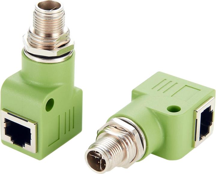 Produktbild Exsys Adapter M12 X-code ST - RJ45 BU 90° (RJ45 (1x))