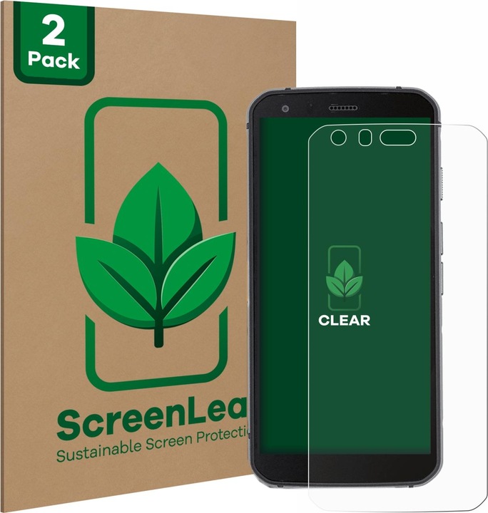 Actual product image ScreenLeaf Protective film sustainable screen protector screen protector film clear transparent (2 Piece, Cat S62 Pro)