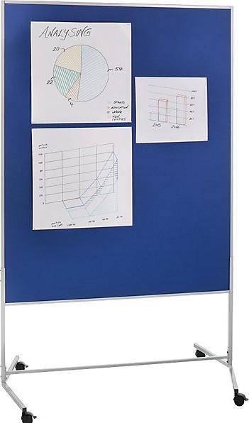 Immagine prodotto eurokraft basic Lavagna per presentazioni, con rotelle, rivestimento in tessuto, largh. x alt. (120 x 150 cm)