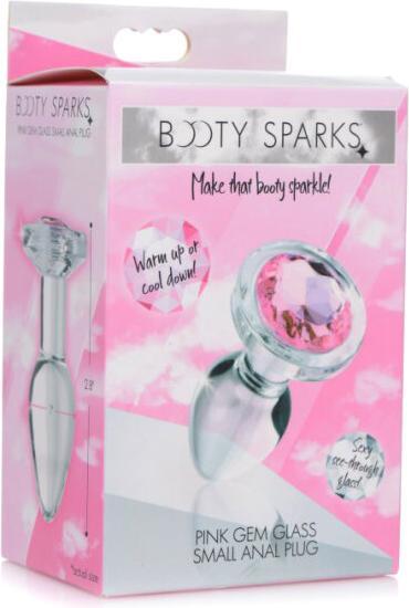 Produktbild XR Brands Pink Gem GlasAnalplug mit Schmuckstein Klein
