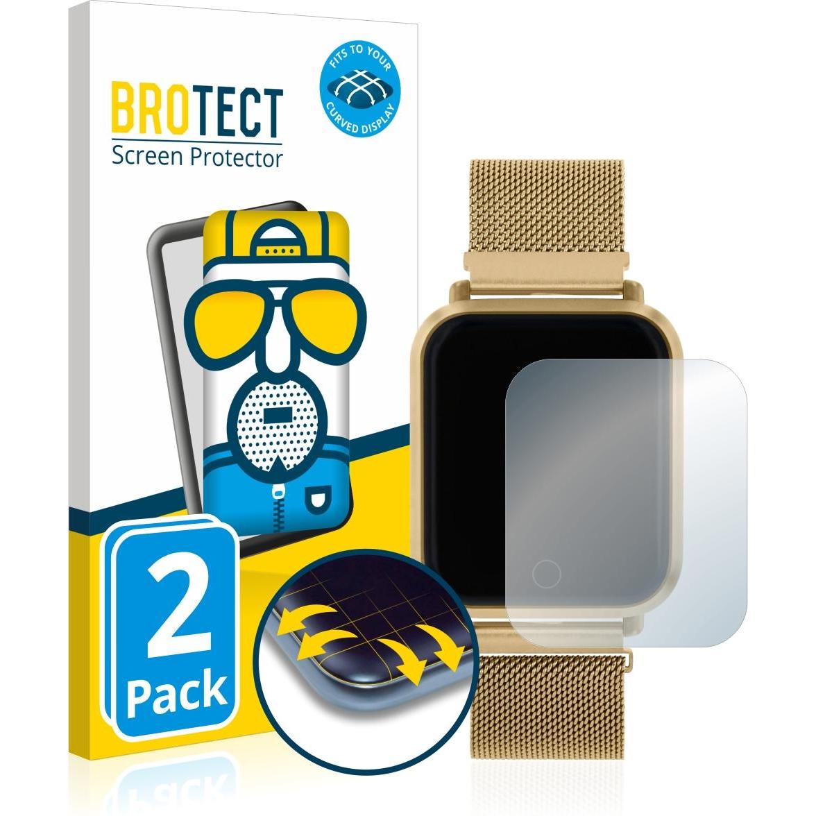 BROTECT Full-Cover Displayschutz Matt, Smartwatch Schutzfolie, Grau